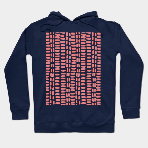 Abstract rectangles - living coral Hoodie by wackapacka